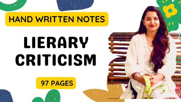 Literary Criticism – Handwritten Notes